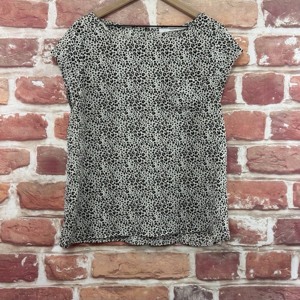 Stitch Fix Fun 2 Fun Top Womens Large Multicolor Micro Animal Print Casual Shirt